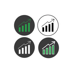 Poster - Flat design Outline icon of Graphic finance business sign. Simple business sign in flat style for website,app,and games, vector illustration flat design