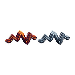 Poster - Isometric Pixel art 3d of heart rate wave icon for items asset.heart rate icon on pixelated style.8bits perfect for game asset or design asset element for your game design asset.

