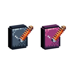 Poster - Isometric Pixel art 3d of paperwork icon for items asset. Isolated Paperwork icon on pixel bits style.8-bits perfect for game asset,design asset element,app,website, Vector illustration.