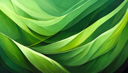 Green art backdrop geometric waves and flow abstract pattern background