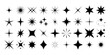© Irene - Vector silhouette star icons. Set of different beautiful sparkle explosion. Twinkle shiny star shape symbols. Light glitter element, starburst decorative element. Stock illustration