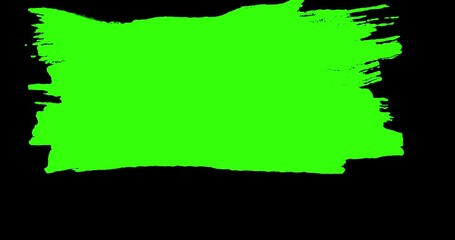 Wall Mural - abstract paint brush stroke shape white ink splattering flowing and washing on chroma key green scre