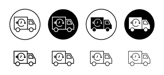 Poster - Express delivery vector icon set collection. Express delivery Outline flat Icon.
