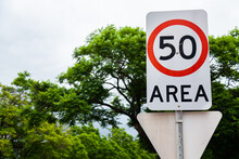 50 Area Speed Limit Road Sign