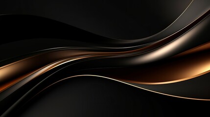 Wall Mural - 3D abstract wallpaper. Three-dimensional dark golden and black background. golden wallpaper. Black and gold background