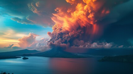 Wall Mural - Explosive Eruption of Taal Volcano