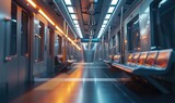 Fototapeta  - empty subway trainempty subway/ passenger trains