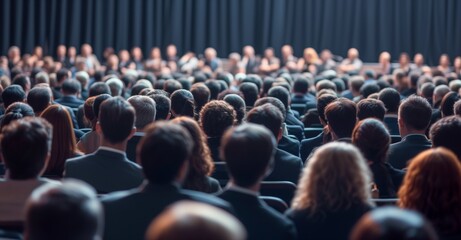 A Sea of Attentive Faces at a Corporate Conference, Capturing the Collective Focus of Diverse Professionals - Engaged Audience