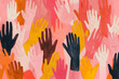 Leinwandbild Motiv an illustration of diverse hands together