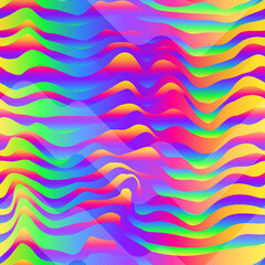 Wall Mural - Wave gradient waves. Seamless pattern