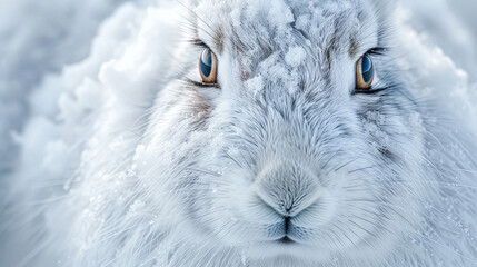 close up portrait of an arctic hare