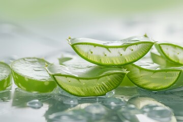 Aloe slices. Body and skin care concept.