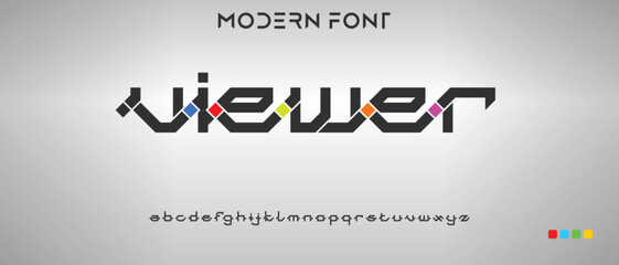 Wall Mural - Creative modern technology alphabet fonts. Abstract typography urban sport, techno , fashion, digital, future creative logo font. vector illustration