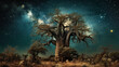 Baobab tree landscape. 