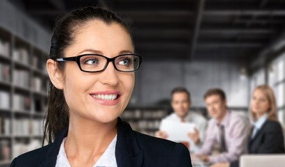 Wall Mural - Happy, smile business woman in office