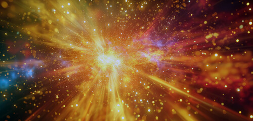 Wall Mural - digital background with a bright and dynamic effect. a fiery explosion of light in the centre