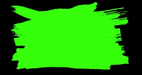 Wall Mural - abstract paint brush stroke shape white ink splattering flowing and washing on chroma key green scre
