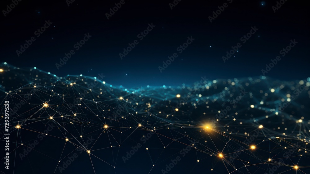 Abstract blue digital background with connection lines and dots Stock ...