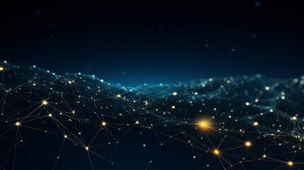 Abstract blue digital background with connection lines and dots
