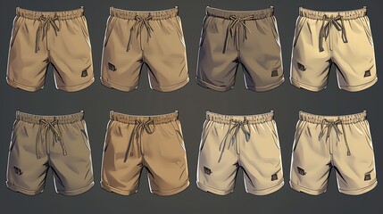 Wall Mural - Set of Shorts in Game Asset style