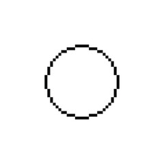 Poster - pixel CIRCLE icon.  Vector pixel art CIRCLE 8 bit game logo for company 