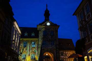 Wall Mural - historic bamberg germany in winter at night