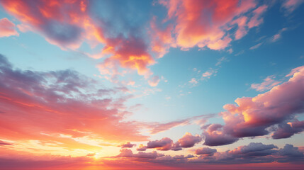 Wall Mural - sunset sky with clouds background