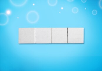 Wall Mural - 2024 numbers New Year Blocks on blue background