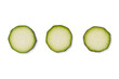 © Ivan Guia - Top view of three slices of zucchini vegetable on a cutout PNG transparent background