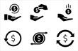 Cashback line icon set, return money, Send or receive money sign. vector illustration on white background