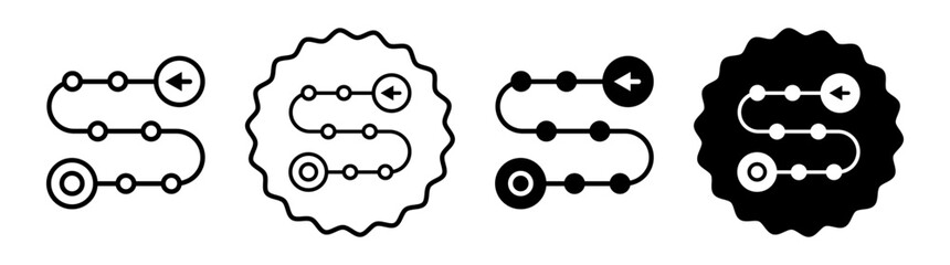 project development road mapping set in black and white color. road mappingsimple flat icon vector