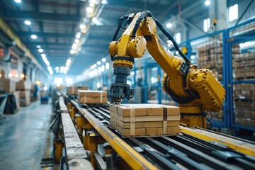 Wall Mural - Industry 4.0 Advancements: Streamlining Manufacturing with Industrial Robots and Automation, Advanced Automation Robotics in Action - Streamlining Manufacturing and Logistics