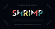 Shrimp Modern abstract digital alphabet font. Minimal technology typography, Creative urban sport fashion futuristic font and with numbers. vector illustration
