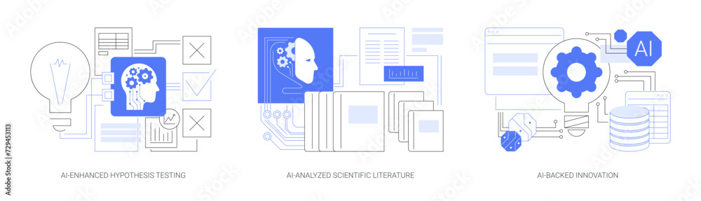 AI in Scientific Research and Development abstract concept vector ...