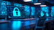 © MAY - Vigilant Safeguards: Laptop Security Signs Under Lock Symbol