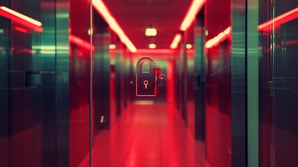Poster - Workplace Security: Signs Amidst the Lock Symbol