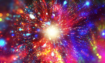 Wall Mural - abstract background - fireworks. starburst with rays and stars.