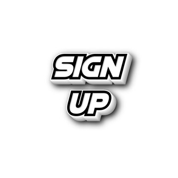 3D Sign up text banner art