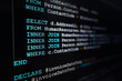 © Tee11 - Developer or Programmer's text editor showing SQL (Structured Query Language) code on computer monitors. SQL Programming language concept, Computer courses, Training, Learning, Database Backup, DBMS.