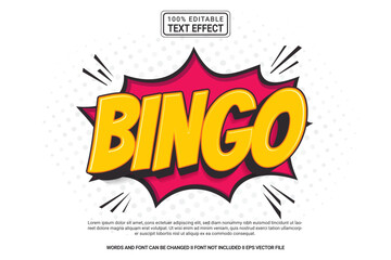 Aufkleber - Editable text effect Bingo 3d cartoon template style modern premium vector