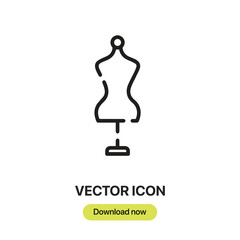 Poster - Mannequin icon vector. Linear-style sign for mobile concept and web design. Mannequin symbol illustration. Pixel vector graphics - Vector.	
