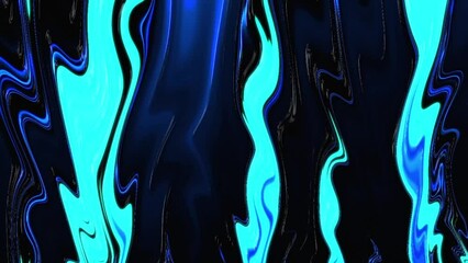 Wall Mural - glowing blue liquid color flow on black marble texture. modern background animation