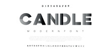 Candle Modern Minimal Font For Personal And Business Use. Capital Sport Alphabets And Game Fonts. Creative Letter In White Color.
