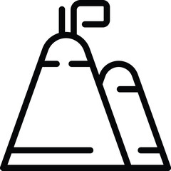 Poster - Business meeting mountain target icon outline vector. Online video call. People work
