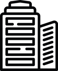 Poster - Business building tower icon outline vector. Room online video. Business meeting
