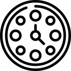 Poster - Wall clock office icon outline vector. Business meeting. Screen web leader