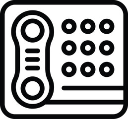 Poster - Telephone business meeting icon outline vector. Internet zoom. Home screen