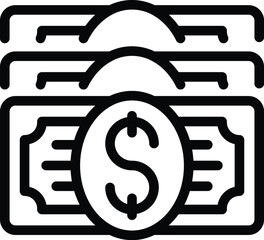 Poster - Cash pack icon outline vector. Video call. Business meeting internet