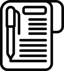 Poster - Sign document icon outline vector. Leader manager. Home screen man
