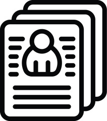 Poster - Meeting files icon outline vector. People work. Web distance zoom